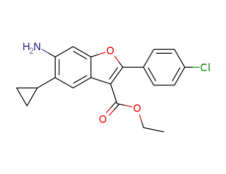 ethyl 6-amino-2-(4-chlorophenyl)-5-cyclopropylbenzofuran-3-carboxylate