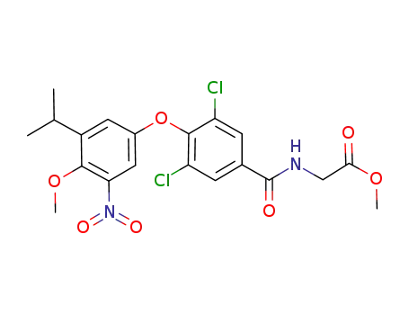 Molecular Structure of 649725-34-8 (Glycine,
N-[3,5-dichloro-4-[4-methoxy-3-(1-methylethyl)-5-nitrophenoxy]benzoyl]-,
methyl ester)