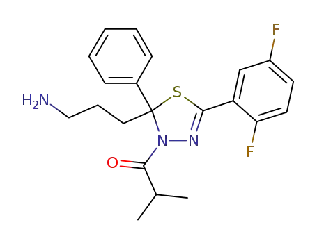 1-(2-(3-aminopropyl)-5-(2,5-difluorophenyl)-2-phenyl-1,3,4-thiadiazol-3(2H)-yl)-2-methylpropan-1-one