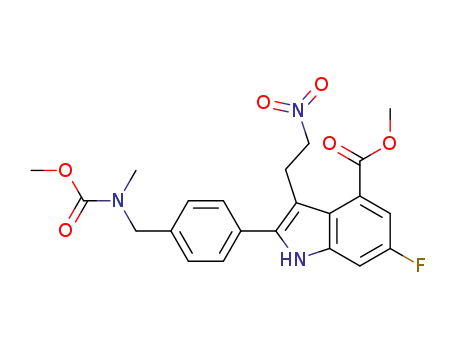 6-fluoro-2-{4-[(methoxycarbonyl-methyl-amino)-methyl]-phenyl}-3-(2-nitro-ethyl)-1H-indole-4-carboxylic acid methyl ester