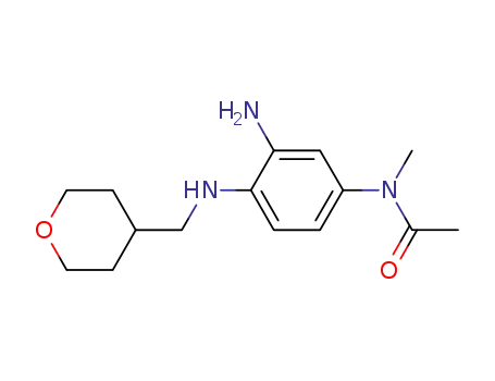 Molecular Structure of 849351-11-7 (N-{3-amino-4-[(tetrahydro-2H-pyran-4-ylmethyl)amino]phenyl}-N-methylacetamide)