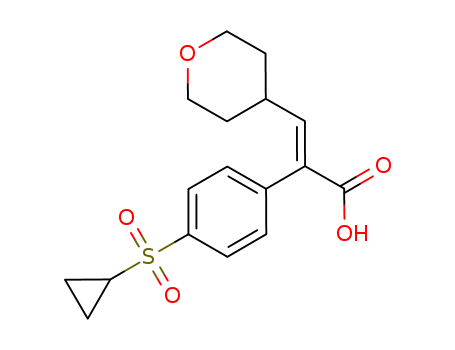 (E)-2-(4-(Cyclopropylsulfonyl)phenyl)-3-(tetrahydro-2H-pyran-4-yl)acrylic acid