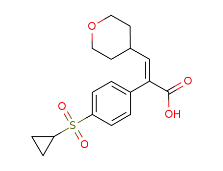 Molecular Structure of 745052-98-6 ((E)-2-(4-(cyclopropylsulfonyl)phenyl)-3-(tetrahydro-2H-pyran-4-yl)acrylic acid)