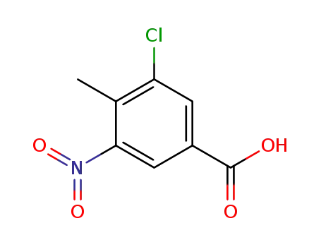 Molecular Structure of 181871-69-2 (Benzoic acid, 3-chloro-4-Methyl-5-nitro-)