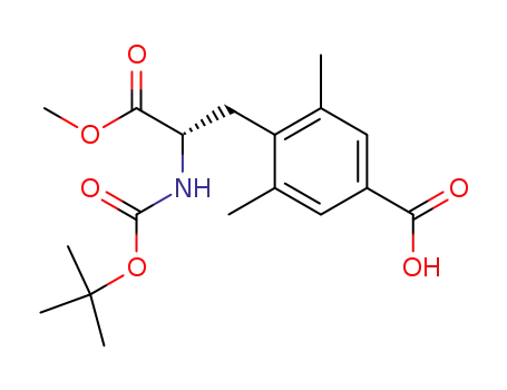 Molecular Structure of 623950-04-9 (4'-carboxyl N-Boc-2',6'-dimethyl-L-phenylalanine methyl ester)