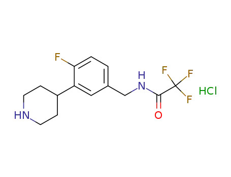 2,2,2-trifluoro-N-(4-fluoro-3-piperidin-4-yl-benzyl)acetamide hydrochloride