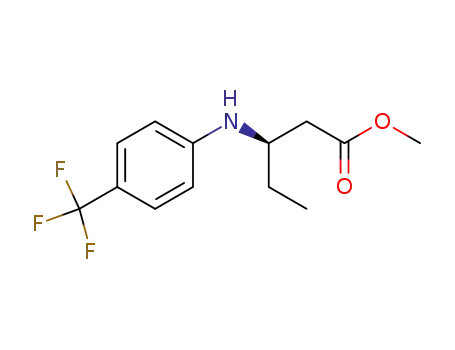 Molecular Structure of 749921-33-3 (Pentanoic acid, 3-[[4-(trifluoromethyl)phenyl]amino]-, methyl ester, (3R)-)