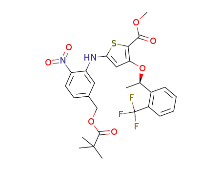 (R)-Methyl 5-(2-nitro-5-(pivaloyloxyMethyl)phenylaMino)-3-(1-(2-(trifluoroMethyl)phenyl)ethoxy)thiophene-2-carboxylate