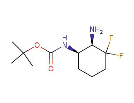 Molecular Structure of 1109284-37-8 (tert-butyl ((1R,2R)-2-amino-3,3-difluorocyclohexyl)carbamate)