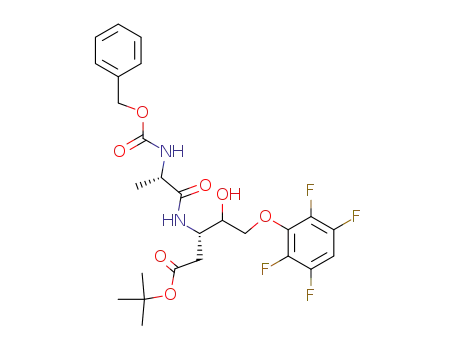D-글리세로-펜톤산, 2,3-디데옥시-3-[[(2S)-1-옥소-2-[[(페닐메톡시)카르보닐]아미노]프로필]아미노]-5-O-(2,3,5,6, 1,1-테트라플루오로페닐)-, 4-디메틸에틸 에스테르, (9ξ)-(XNUMXCI)