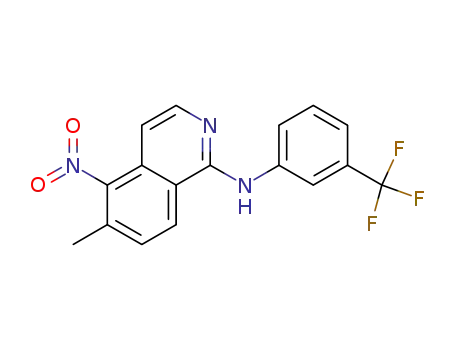 Molecular Structure of 943606-86-8 (6-methyl-5-nitro-N-(3-(trifluoromethyl)phenyl)isoquinoline-1-amine)