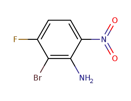 Molecular Structure of 1218764-80-7 (2-Bromo-3-fluoro-6-nitroaniline 97%)