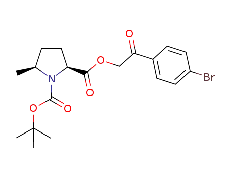 Molecular Structure of 1250939-12-8 ((2S,5S)-5-methyl-pyrrolidine-1,2-dicarboxylic acid 2-[2-(4-bromo-phenyl)-2-oxo-ethyl]ester 1-tert-butyl ester)