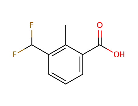 Molecular Structure of 848444-82-6 (Benzoic acid, 3-(difluoromethyl)-2-methyl-)