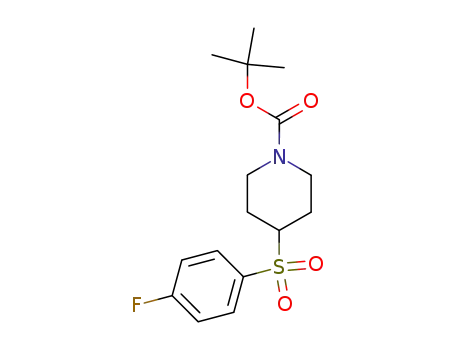Molecular Structure of 226398-50-1 (4-(4-FLUORO-BENZENESULFONYL)-PIPERIDINE-1-CARBOXYLIC ACID TERT-BUTYL ESTER)