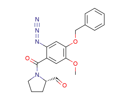 2-Pyrrolidinecarboxaldehyde,
1-[2-azido-5-methoxy-4-(phenylmethoxy)benzoyl]-, (2S)-