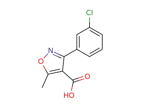Molecular Structure of 92545-95-4 (4-Isoxazolecarboxylic acid, 3-(3-chlorophenyl)-5-methyl-)