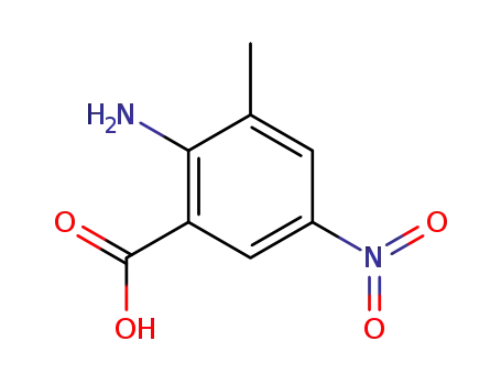 Molecular Structure of 70343-14-5 (Benzoic acid, 2-amino-3-methyl-5-nitro-)