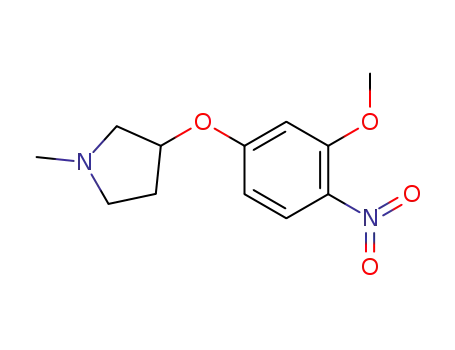 Molecular Structure of 1001345-84-1 (3-(3-methoxy-4-nitro-phenoxy)-1-methyl-pyrrolidine)