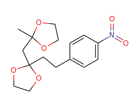 Molecular Structure of 782475-33-6 (2-Methyl-2-((2-(4-nitrophenethyl)-1,3-dioxolan-2-yl)Methyl)-1,3-dioxolane)