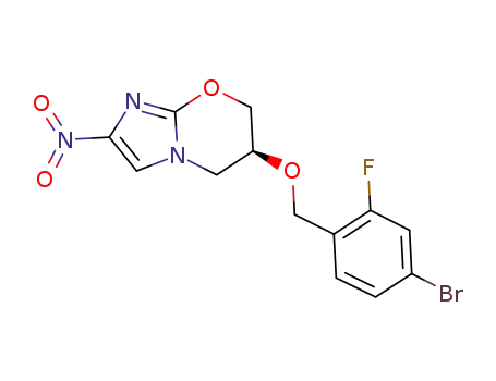 Molecular Structure of 1188335-21-8 ((6S)-6-[(4-bromo-2-fluorobenzyl)oxy]-2-nitro-6,7-dihydro-5H-imidazo[2,1-b][1,3]oxazine)