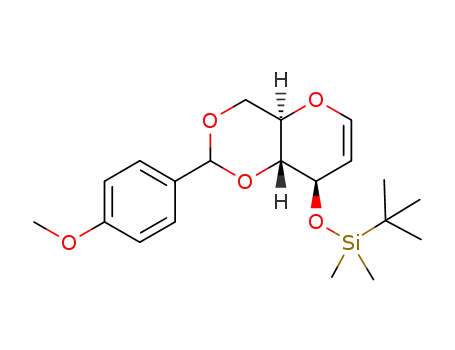 Molecular Structure of 384346-91-2 (3-O-(TERT-BUTYLDIMETHYLSILYL)-4,6-O-(4-METHOXYBENZYLIDENE)-D-GLUCAL)