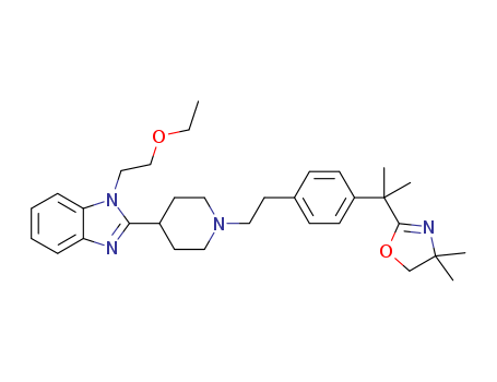 2-[1-(2-{4-[1-(4,4-dimethyl-4,5-dihydro-oxazol-2-yl)-1-methyl-ethyl]-phenyl}-ethyl)-piperidin-4-yl]-1-(2-ethoxy-ethyl)-1H-benzoimidazole