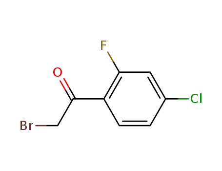 Molecular Structure of 725743-41-9 (2-bromo-1-(4-chloro-2-fluorophenyl)ethanone)