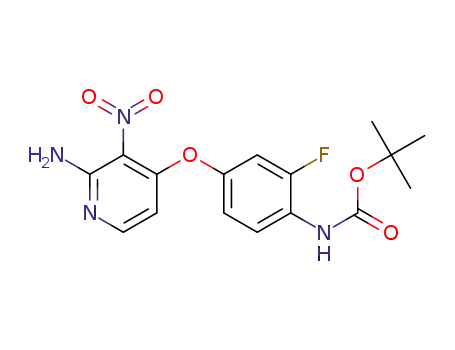 4-(4-N-(tert-butoxycarbonyl)amino-3-fluorophenoxy)-3-nitro-2-aminopyridine