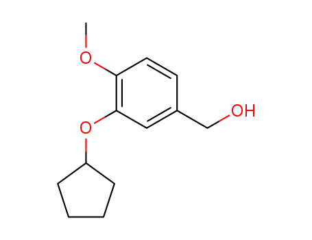 Molecular Structure of 133332-49-7 (3-CYCLOPENTYLOXY-4-METHOXYBENZYL ALCOHOL)