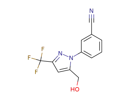 Molecular Structure of 209919-64-2 (3-(5-(hydroxymethyl)-3-(trifluoromethyl )-1H-pyrazol-1-yl)benzonitrile)