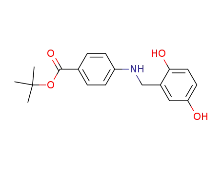 Molecular Structure of 241127-70-8 (Benzoic acid, 4-[[(2,5-dihydroxyphenyl)methyl]amino]-, 1,1-dimethylethyl
ester)