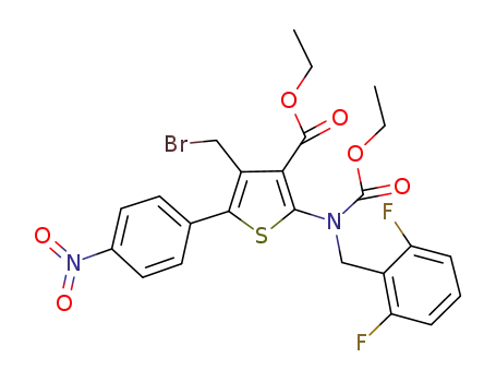 Ethyl 4-(bromomethyl)-2-((2,6-difluorobenzyl)(ethoxycarbonyl)amino)-5-(4-nitrophenyl)thiophene-3-carboxylate