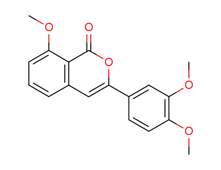 Molecular Structure of 147666-84-0 (3-(3,4-dimethoxyphenyl)-8-methoxy-1H-isochromen-1-one)
