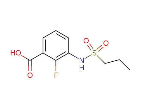 Molecular Structure of 918523-49-6 (2-fluoro-3-(propylsulfonamido)benzoic acid)