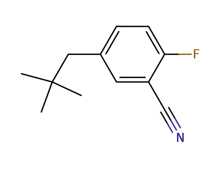 Molecular Structure of 861857-65-0 (Benzonitrile, 5-(2,2-dimethylpropyl)-2-fluoro-)