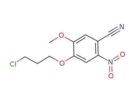 Molecular Structure of 1122661-13-5 (4-(3-Chloropropoxy)-5-methoxy-2-nitrobenzonitrile)
