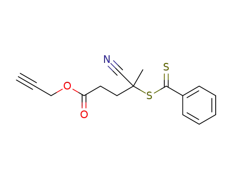 Molecular Structure of 1075252-15-1 (4-cyano-4-((thiobenzoyl)sulfanyl)pentanoic propargyl ester)