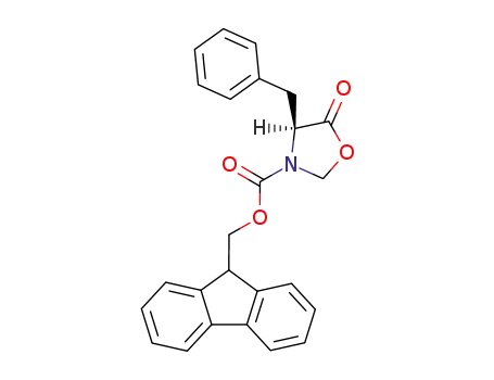Molecular Structure of 84000-03-3 (9H-fluoren-9-ylmethyl (S)-4-benzyl-5-oxo-1,3-oxazolidine-3-carboxylate)