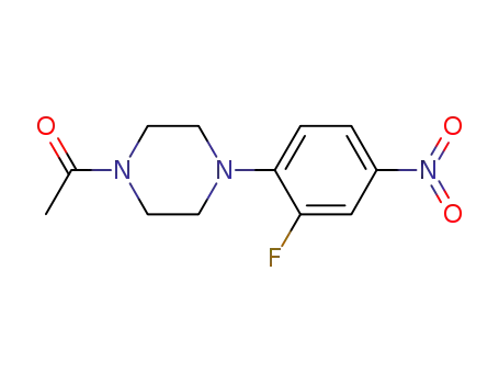Molecular Structure of 330636-42-5 (1-[4-(2-fluoro-4-nitro-phenyl)-piperazin-1-yl]-ethanone)