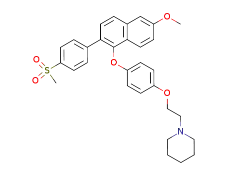 Piperidine,
1-[2-[4-[[6-methoxy-2-[4-(methylsulfonyl)phenyl]-1-naphthalenyl]oxy]phen
oxy]ethyl]-