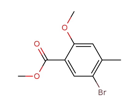 Molecular Structure of 39503-58-7 (METHYL 5-BROMO-2-METHOXY-4-METHYLBENZOATE)