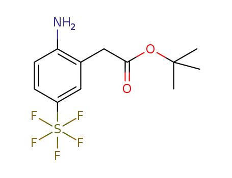 Molecular Structure of 1309569-21-8 (tert-butyl [2-amino-5-(pentafluoro-λ<sup>6</sup>-sulfanyl)phenyl]acetate)