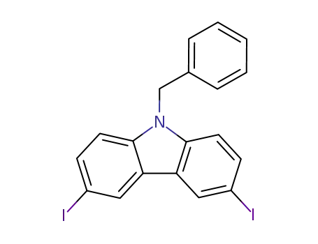 Molecular Structure of 96853-15-5 (9H-Carbazole, 3,6-diiodo-9-(phenylmethyl)-)