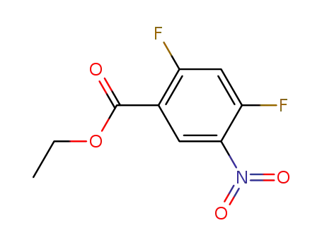 Molecular Structure of 179011-37-1 (Benzoic acid, 2,4-difluoro-5-nitro-, ethyl ester)