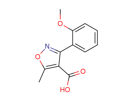 Molecular Structure of 93041-44-2 (3-(2-Methoxyphenyl)-5-methyl-2,3-dihydroisoxazole-4-carboxylic acid)
