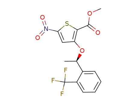 (R)-Methyl 5-nitro-3-(1-(2-(trifluoromethyl)-phenyl)ethoxy)thiophene-2-carboxylate