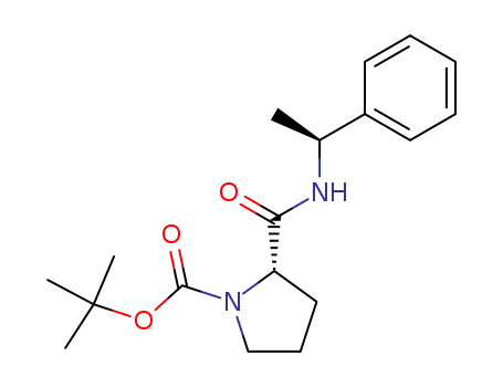 Molecular Structure of 135339-67-2 (1-Pyrrolidinecarboxylic acid, 2-[[[(1S)-1-phenylethyl]amino]carbonyl]-,
1,1-dimethylethyl ester, (2S)-)