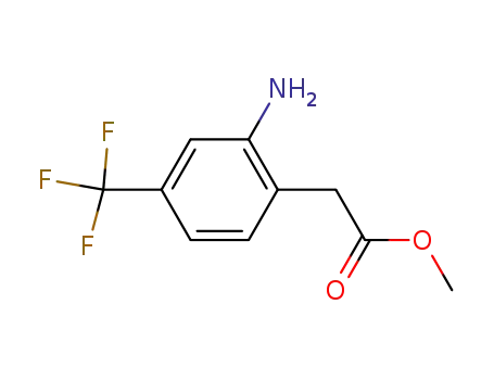 Molecular Structure of 13544-08-6 (Methyl2-(2-amino-4-(trifluoromethyl)phenyl)acetate)