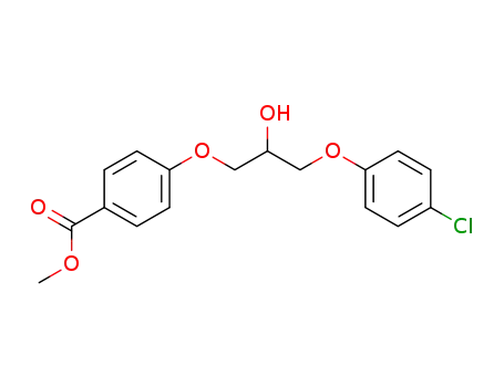 Molecular Structure of 60376-98-9 (Benzoic acid, 4-[3-(4-chlorophenoxy)-2-hydroxypropoxy]-, methyl ester)